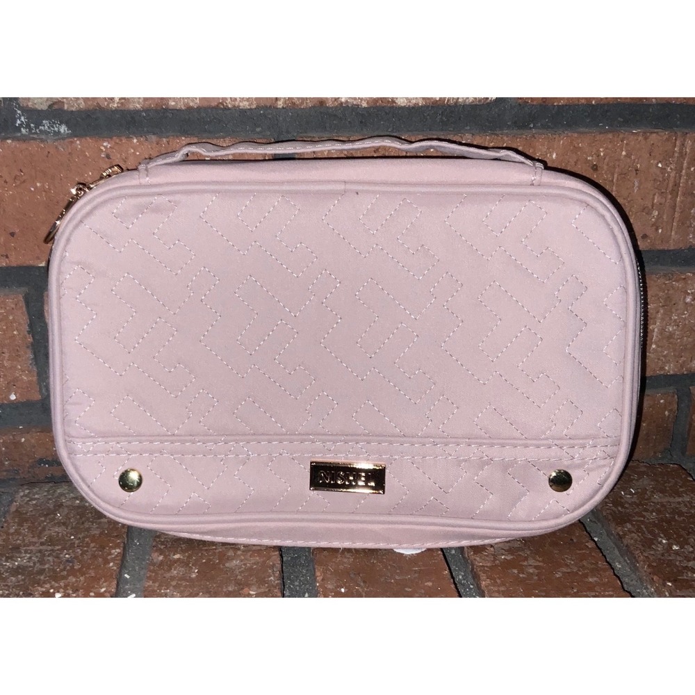 Nishel Pink Quilted Travel Beauty Bag Makeup Organizer‎